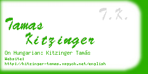 tamas kitzinger business card